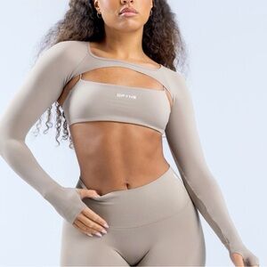 Defy Long Sleeve Shrug - Latte